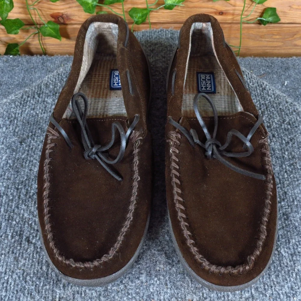 Nunn Bush 5429725 Mens‎ Moccasin Slipper Sz 12 Casual Indoor Outdoor Brown Suede